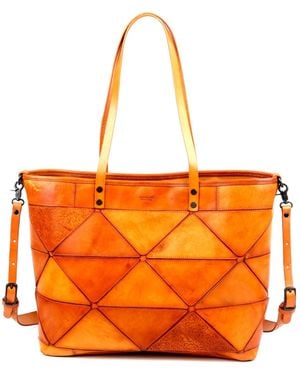Old Trend Genuine Leather Prism Tote Bag - Orange