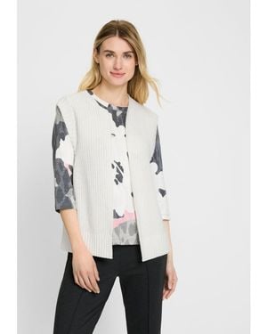 Olsen Cotton Blend Sweater Vest - White