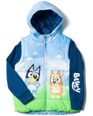 Bluey Toddler Girls 2t And 3t Zip Up Vest Jacket - Blue
