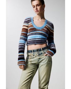 Desigual Combined Denim Pants - Blue