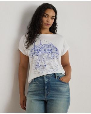Ralph Lauren Plus Size Graphic Short-sleeve T-shirt - Blue
