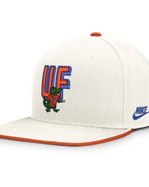 Nike Florida Gators Legacy Letter Mascot Pro Snapback Hat - White