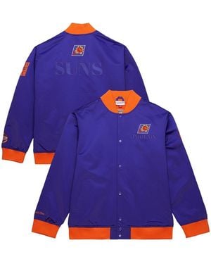 Mitchell & Ness Phoenix Suns Hardwood Classics Team Og 3.0 Lightweight Satin Full-snap Jacket - Blue