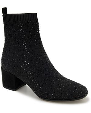 Kenneth Cole Rida Stretch Jewel Dress Booties - Black
