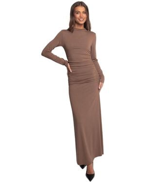 Petal & Pup Nelson Long Sleeve Maxi Dress - Brown