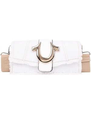 True Religion Frayed Denim Flap Bag - Pink