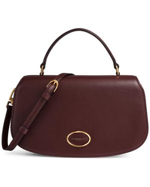 Donna Karan Madras Small Leather Crossbody Handbag - Purple
