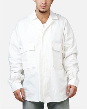 MNML Oversized Cotton Button Shirt - White