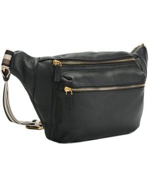 Susu Cleo Leather Fanny Pack Crossbody Sling Bag Chest Belt Purse - Black