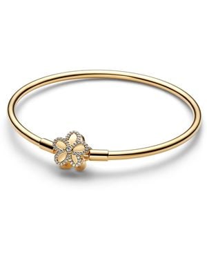PANDORA Pave Flower Bangle - Metallic
