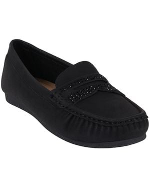 Gc Shoes Eagle Embellished Driving Moccasin Loafers - Black