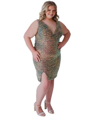 Sydney's Closet Sleeveless Fitted Sequin Short Party Dress - Multicolor