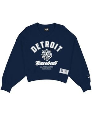 KTZ Detroit Tigers City Connect V-neck Sweatshirt - Blue