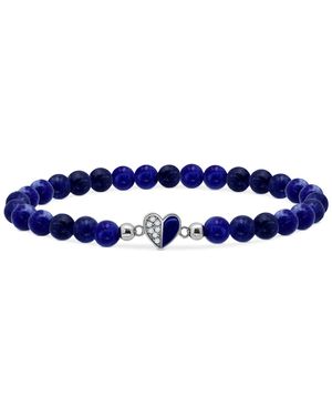 Giani Bernini Sodalite Bead & Cubic Zirconia Heart Stretch Bracelet - Blue