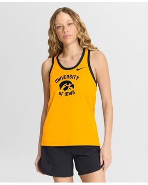 Nike Iowa Hawkeyes Uni Name Tri-blend Dri-fit Tank Top - Yellow