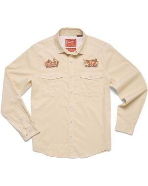 Howler Brothers Texas Longhorns X Gaucho Long Sleeve Full-snap Shirt - Natural