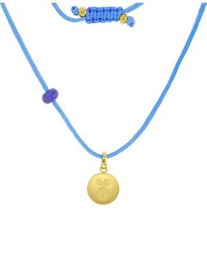 Roxy Waterproof Yellow Pineapple Labradorite Adjustable Necklace - Blue