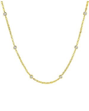 And Now This Cubic Zirconia Diamond Cut Station Necklace - Metallic
