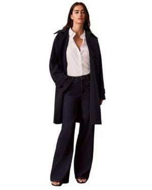Calvin Klein Double Breasted Belted Trench Coat - Black