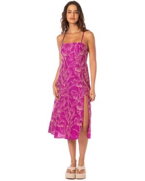 Maaji Flamingo Floral Open-back Midi Dress - Pink