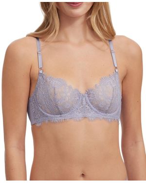 Skarlett Blue Entice Unlined Underwire Lace Balconette Bra - Gray