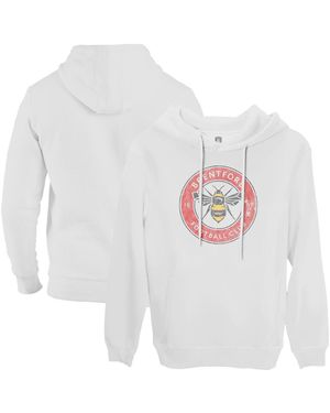 1863fc Brentford Fc Color Badge Fleece Pullover Hoodie Sweatshirt - White