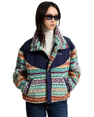 Polo Ralph Lauren Fair Isle Mock Neck Jacket - Blue