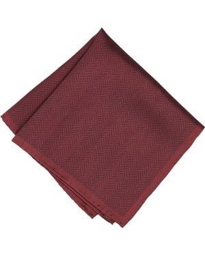 Alfani Herringbone Pocket Square - Red