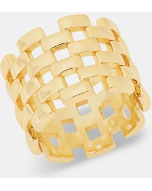 INC International Concepts Tone Basketweave Ring - Yellow