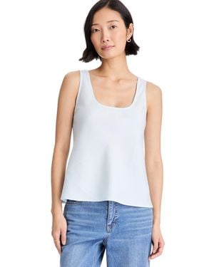 On 34th Scoop Neck Side-slit Linen-blend Tank Top - White