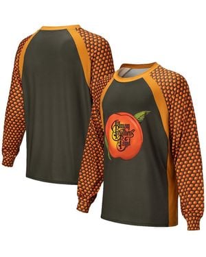 Section 119 And The Allman Brothers Band Eat A Peachâ Raglan Long Sleeve Swim Shirt - Orange