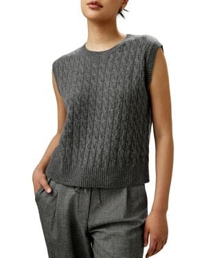 LILYSILK Sleeveless Cashmere Vest - Gray