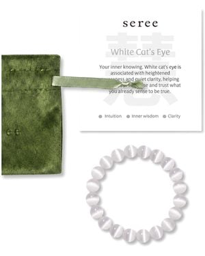 seree Manifest Collection Attraction Cat's Eye Beaded Bracelet - White