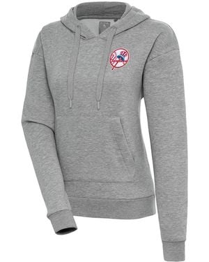 Antigua New York Yankees Cooperstown Victory Pullover Hoodie - Gray