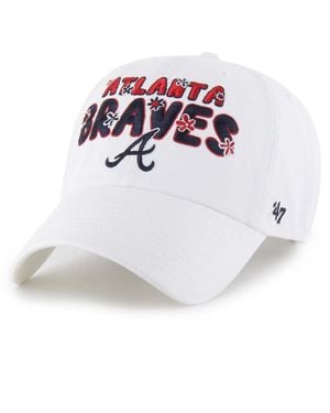 '47 Atlanta Braves Flower Power Clean Up Adjustable Hat - White
