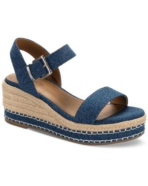 Style & Co. Hawkinss Wedge Sandals - Blue