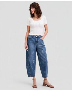 And Now This Now This Barrel Leg Jeans Macys Exclusive - Blue