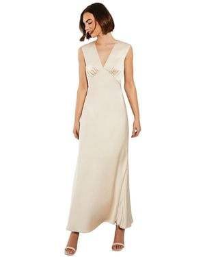 Oasis Satin Maxi Bridesmaid Dress - Natural