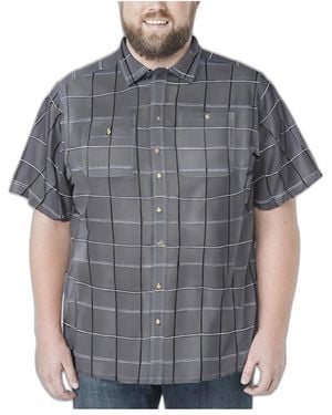 Kingsize Big & Tall Check Short-sleeve Sport Shirt - Blue
