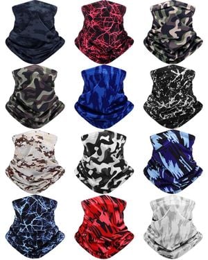 Piscifun 12 Pack Neck Gaiter Face Mask Uv Protection Breathable Outdoor Scarf - Blue