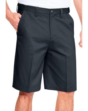 Kingsize Big & Tall Wrinkle-free Expandable Waist Plain Front Shorts - Blue
