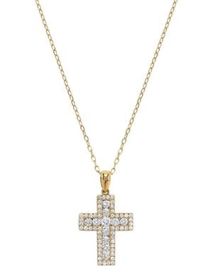 Macy's Diamond Cross Pendant Necklace (5/8 Ct. T.w. - Metallic