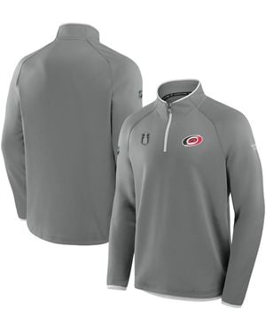 Fanatics Carolina Hurricanes 2025 Stanley Cup Playoffs Authentic Pro Fleece Quarter-zip Pullover Sweatshirt - Gray