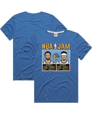 Homage Stephen Curry Seth Curry Golden State Warriors Nba Jam Tri-blend T-shirt - Blue