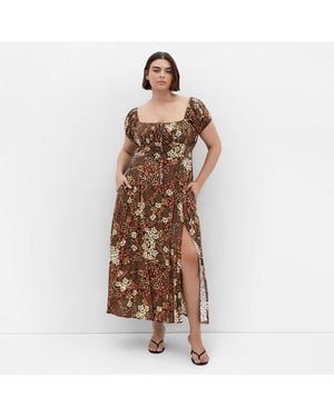 City Chic Abbie Print Maxi Dress - White