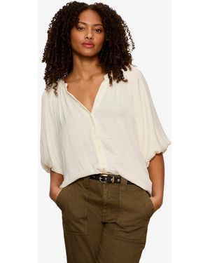 Sanctuary Plenty Of Love Bubble Blouse Top - White