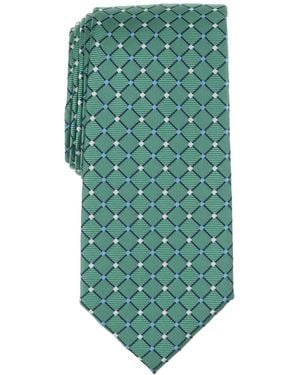 Club Room Classic Grid Tie - Green