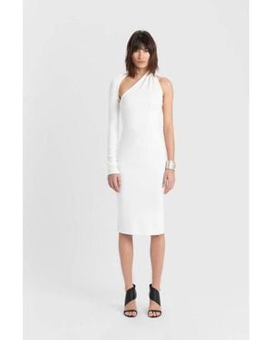MARCELLA Manhattan One Shoulder Midi Dress - Black