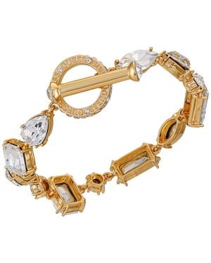 Guess Epoxy Glass Stone Silver And -tone toggle Bracelet - Metallic
