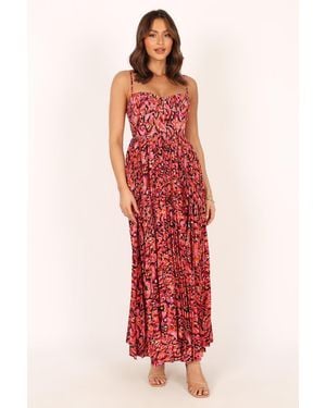 Petal & Pup Achanti Pleated Maxi Dress - Red